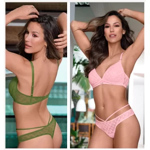 ART.BE156043 CONJUNTO TRIANGULO SOFT SIN PUSH UP DE ENCAJE CON COLALESS