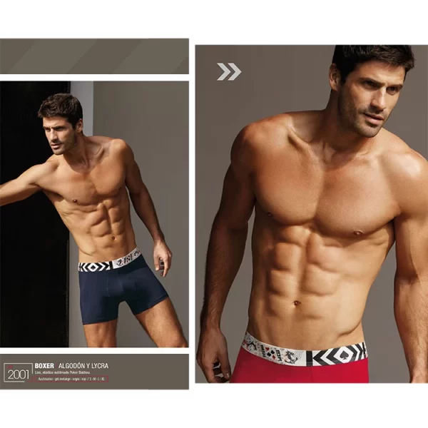 ART.BK602001 BOXER ALGODON Y LYCRA LISO ELASTICO SUBLIMADO POKER