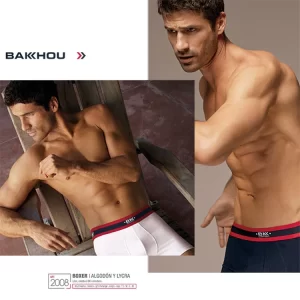 ART.BK602008 BOXER ALGODON Y LYCRA LISO ELASTICO BAKHOU COLLECTION