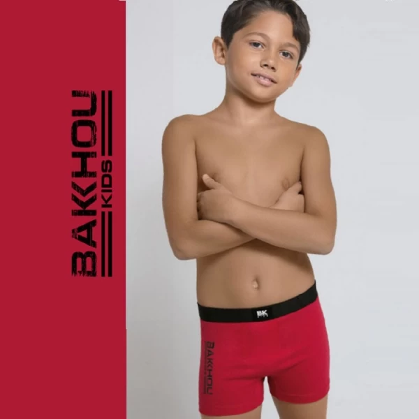 ART.BK604022 BOXER NIÑO ALGODON LISO ESTAMPA BAKHOU NIÑOS KIDS