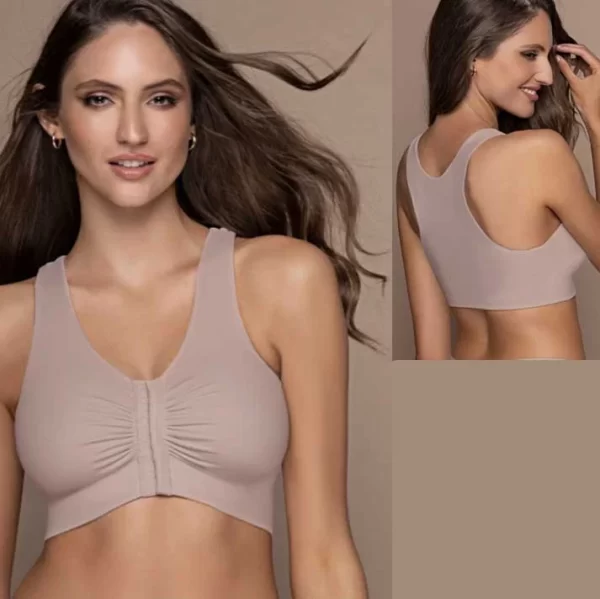 ART.BR 1716 CORPIÑO POSTOPERATORIO SIN TAZA MICROFIBRA CON BROCHE DELANTERO