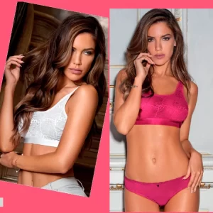 ART.KA8150 CONJUNTO TOP DE ENCAJE TUL Y MICROFIBRA CON COLALESS