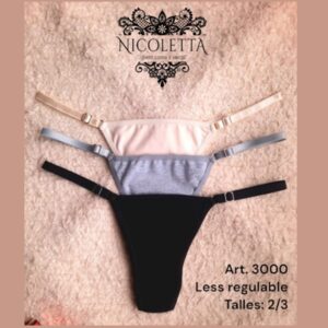 ART.PN3000 PACK X3 COLALESS ALGODON Y LYCRA REGULABLE LISA