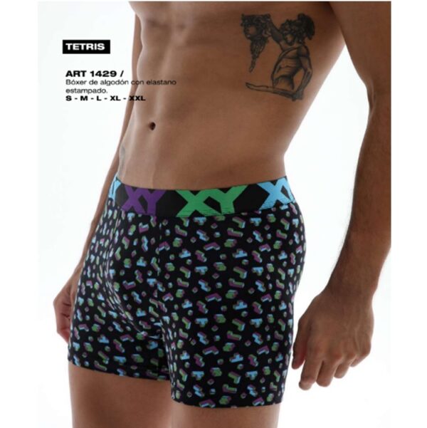 ART.XY1429 BOXER ALGODON Y LYCRA ESTAMPADO TETRIS