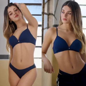 ART.AV3013 CONJUNTO DE ALGODÓN CORPIÑO TRIANGULO CON TAZA SOFT SIN PUSH UP Y COLA LESS