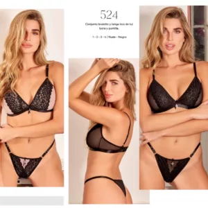 ART.TI524 CONJUNTO BRALETTE TUL Y PUNTILLA COLALESS REGULABLE