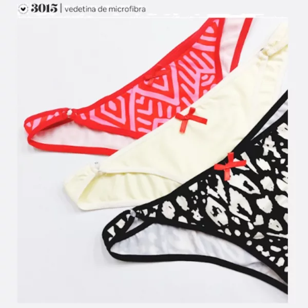 ART.VI3015P PACK X3 BOMBACHAS VEDETINA MICROFIBRA CON ARGOLLA EN EL DELANTERO ESTAMPADO SURTIDO