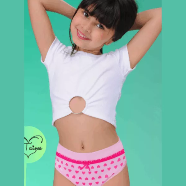 ART.JT2134P PACK DE VEDETINAS CON CINTURA ESTAMPA DE CORAZONES