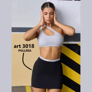 ART.AV3018 POLLERA CORTA DE ALGODÓN CON ELÁSTICO PERSONALIZADO