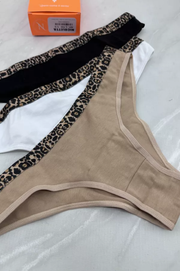 ART.PN1700 PACK X3 VEDETINA DE ALGODÓN Y LYCRA ELÁSTICO ANIMAL PRINT