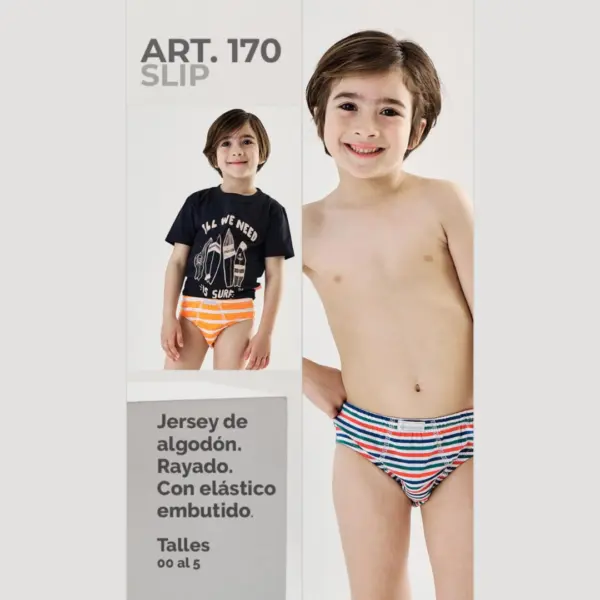 ART.ANT170 SLIP RAYADO CON ELÁSTICO EMBUTIDO