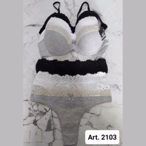 ART.LU2103 CONJUNTO TAZA SOFT ALGODÓN  C/PUNTILLA Y BASE