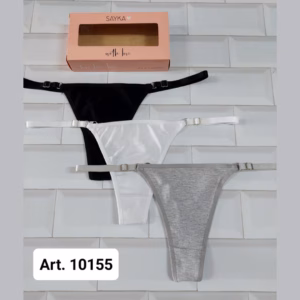 ART.SA10155 PACK X3 COLALESS ALGODÓN Y LYCRA LISA C/ BRETEL REGULABLE