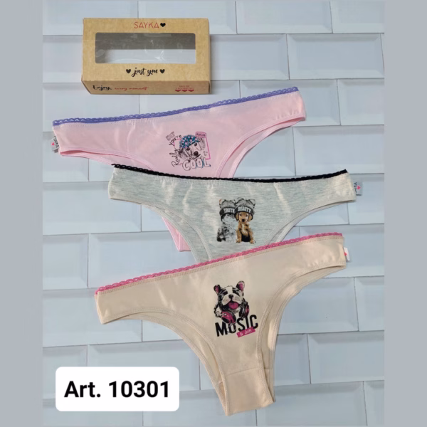 ART.SA10301 PACK X3 VEDETINA DE ALGODÓN ESTAMPADA DOG AND CAT